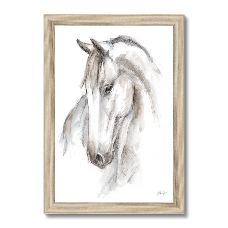 Equine Study II by Ethan Harper - Print, 50cm H x 34cm W, Natural Wood Framed Paper Print