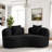 Boneless 66.9" Curved Loveseat Sofa Teddy Fabric Compact Couch for Small Spaces-933174502
