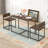 Modern Rectangular Brown Dining Table Set With Two Chairs
