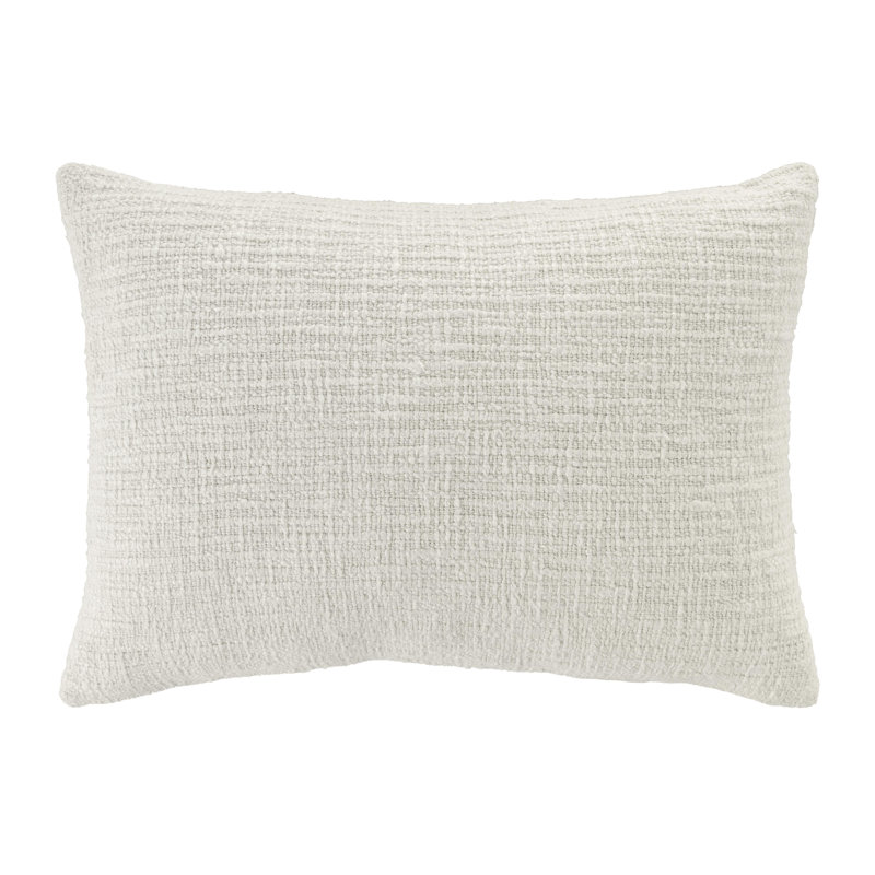 Fable Linen Blend Throw Pillow, Ivory, Rectangle 14"H x 20"W