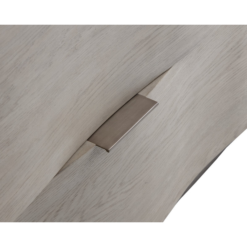 Beige Oak Veneer Modern 2-Drawer Nightstand