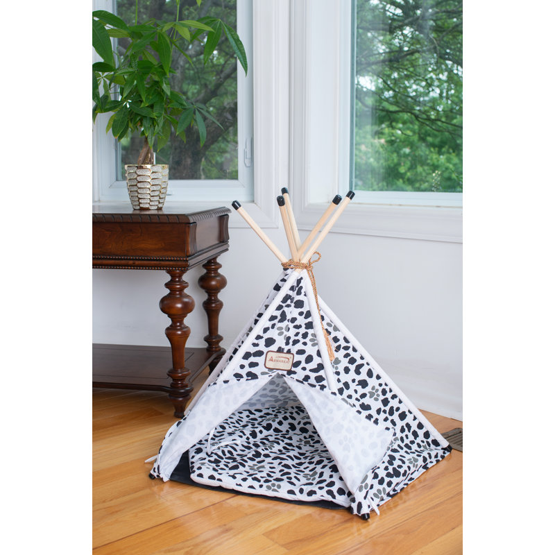 Animal Print Canvas Tent Pet Bed