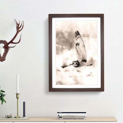 Owl in Flight in Abstract - Picture Frame Graphic Art Print