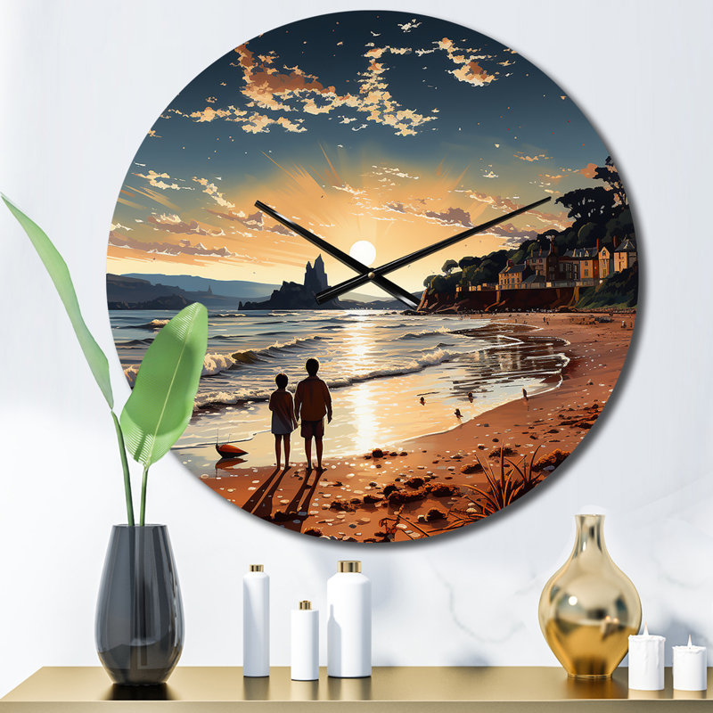 Beach Shimmering Sands I - Horloge murale plage, Petit