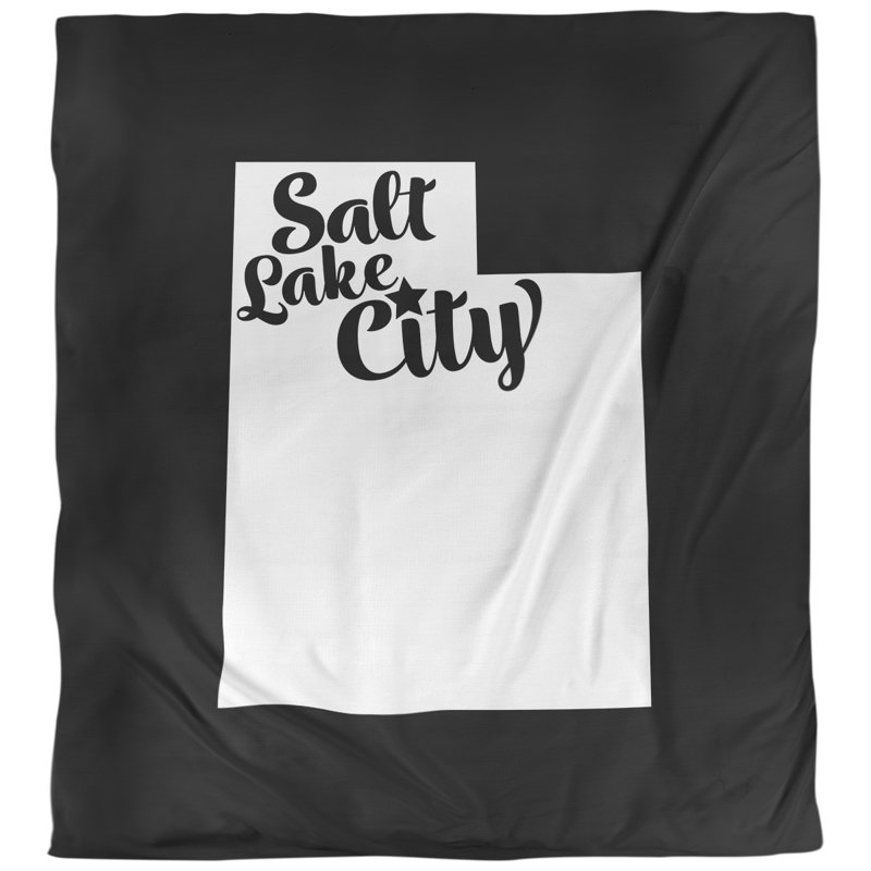 Housse de couette réversible simple Salt Lake City Utah, Housse de couette simple TG, Noir, Microfibre