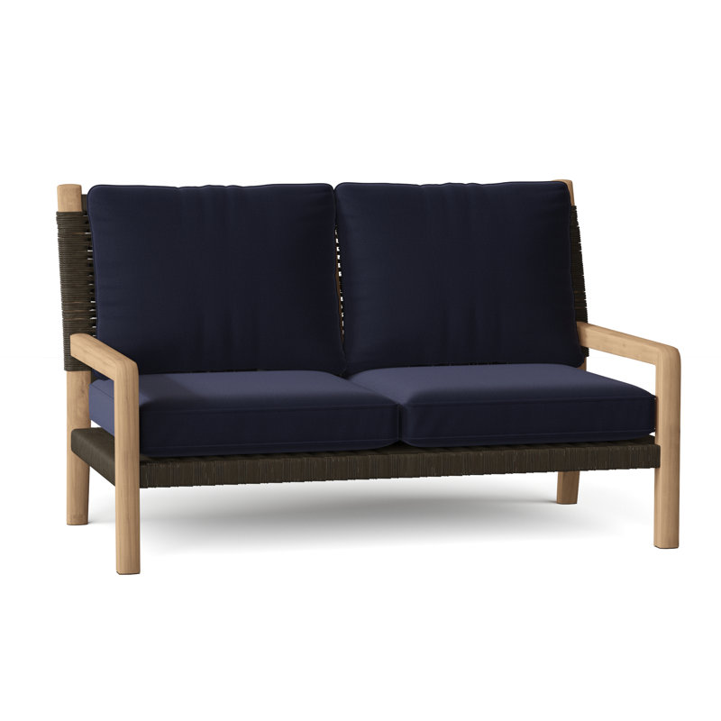 Hudson Outdoor 2 - Seat Loveseat, Canvas Navy Sunbrella® Canvas, Hudson Charcoal Lace