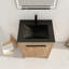 Meuble-lavabo autoportant de 24 po avec lavabo en céramique noire et 2 portes d'armoire à fermeture en douceur ((KD-PACKING)