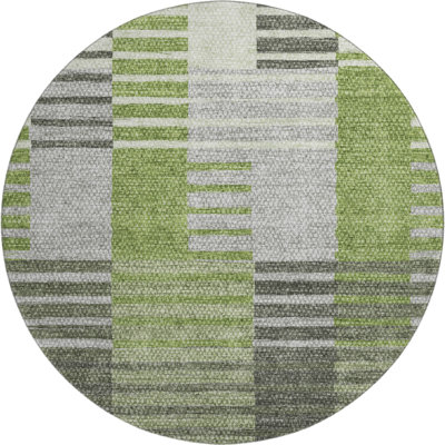 Premium Machine Washable Prisco Green Rug