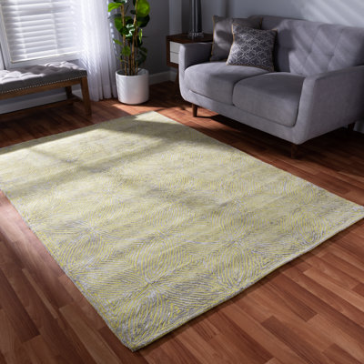 Tapis jaune / gris Dahabo touffeté à la main