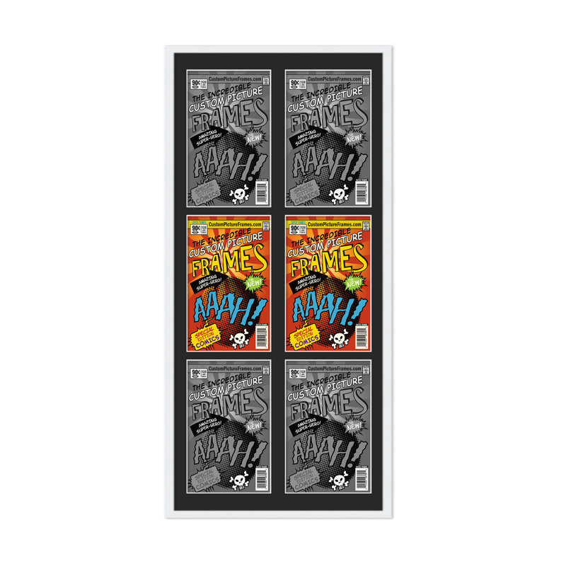 Wood Picture Frame with Mat, 7.75" x 10.5", White/Black, 20" x 38.5"