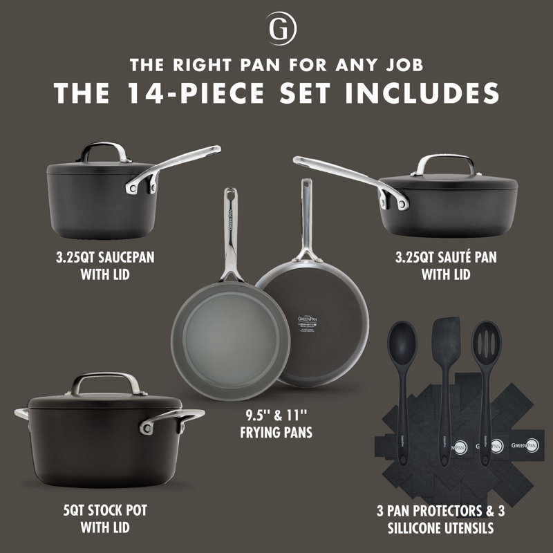 GreenPan GP5 Cocoa Aluminum Nonstick 15-Piece Cookware Set