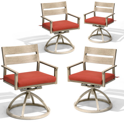 Chaise de salle à manger pivotante et berçante pour l'extérieur en aluminium avec Sunbrella Cusion