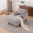 Chenille Oversized Chaise Lounge Sleeper Armchair-667286447