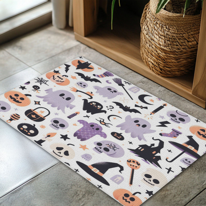 Chilling Halloween Shadows Braided Rug, Rectangle 3' x 5'
