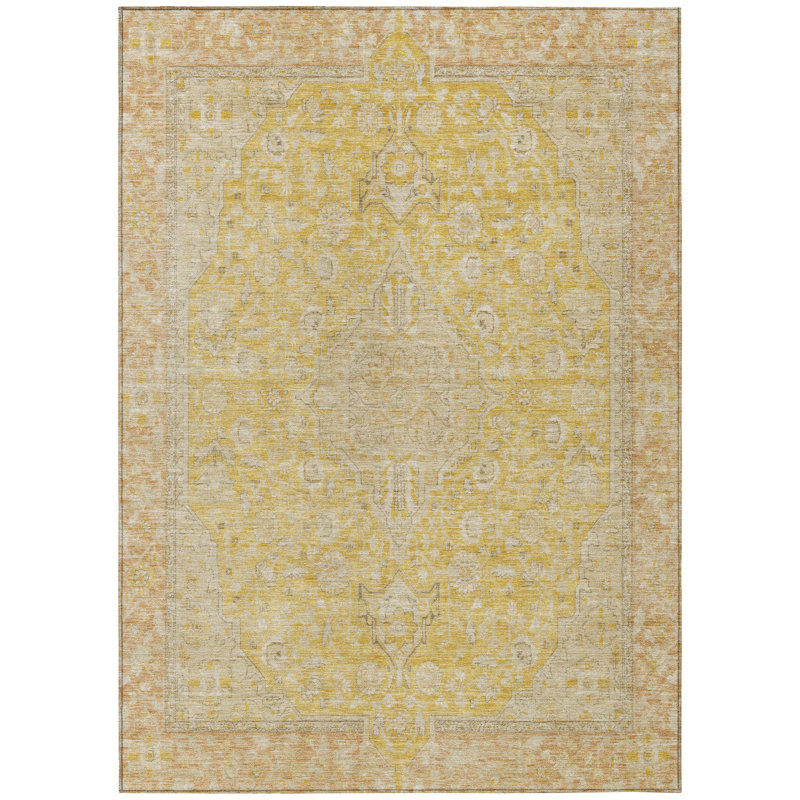 Vexira Wheat Washable Indoor-Outdoor Rug - LOOMLAN, 2'6" x 3'10"