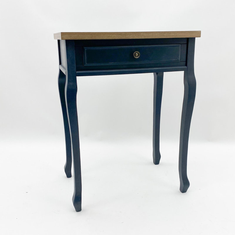 Arellanes 60cm W Solid Wood Bedside Table, Blue