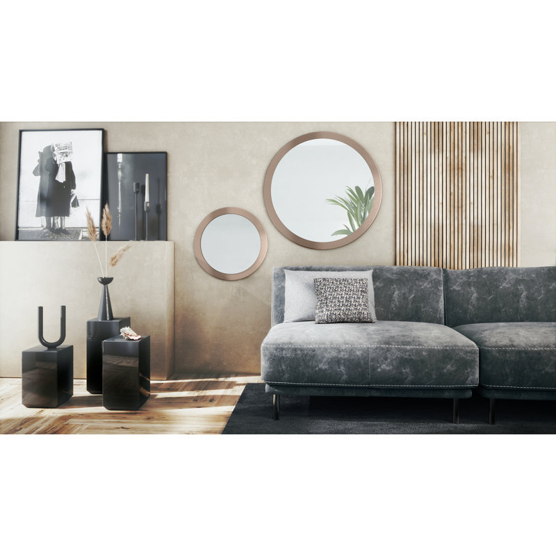 Alajandro Engineered Wood Flat Wall Mirror, Bronze Look