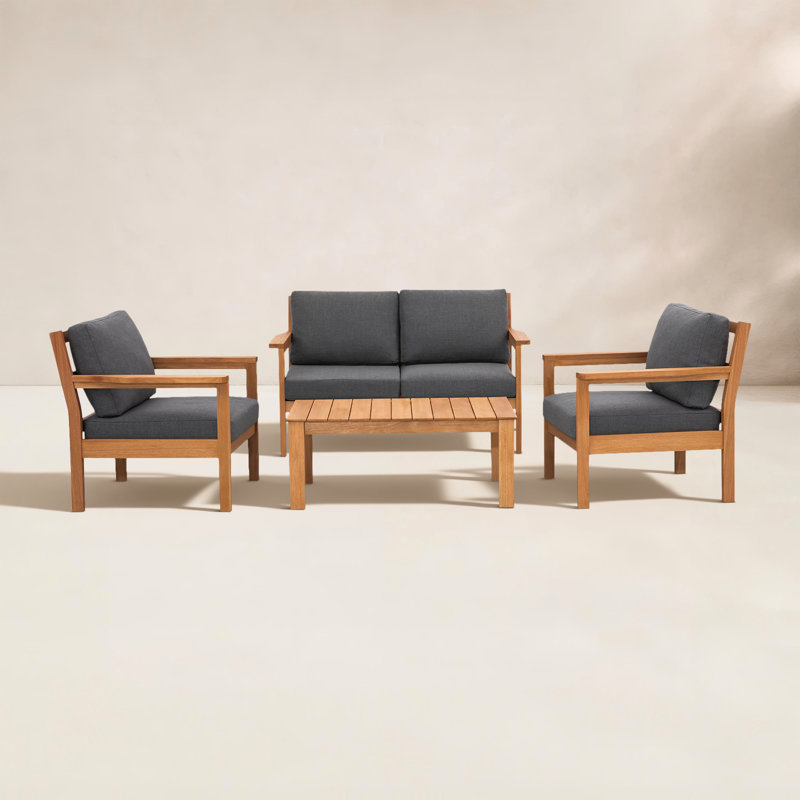 Lanie Eucalyptus Outdoor Sofa Set, Gray