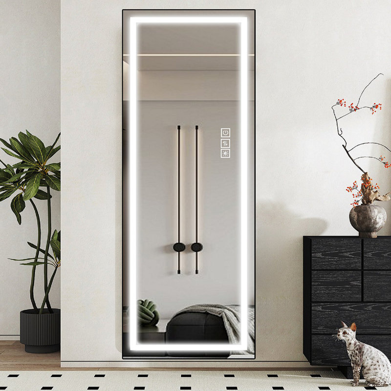 LED Mirror Full Length Mirror With Lights Wide Standing Tall Full Size Mirror For Bedroom Giant Full Body Mirror Large Floor Mirror With Lights Stand Up Dressing Big Lighted Mirror