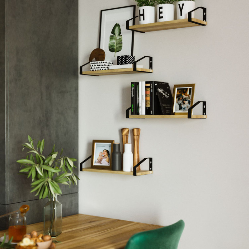Dainty 4 Piece Paulownia Bracket Shelf