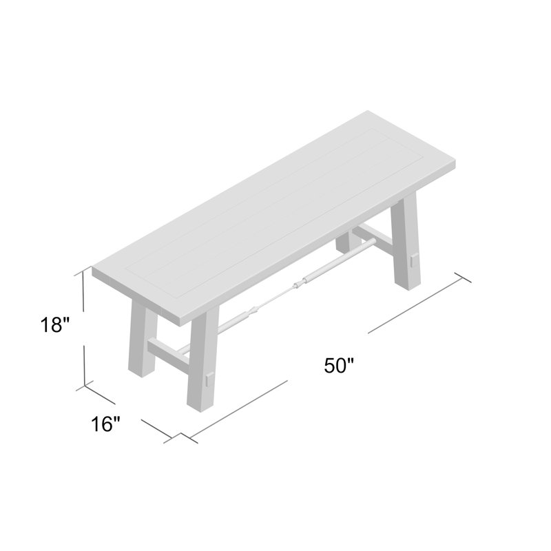 Husnayn Solid Wood Bench