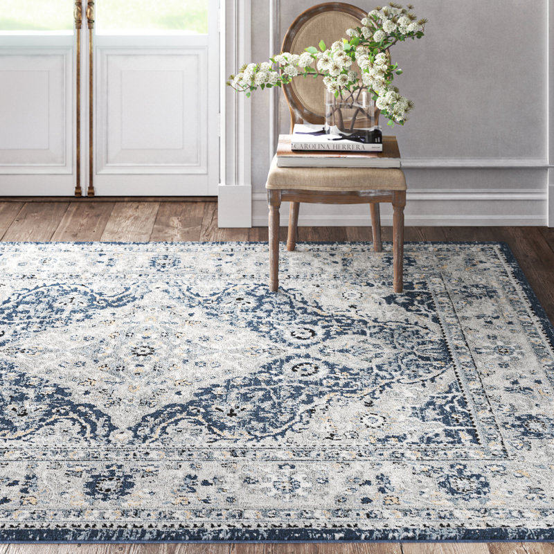 Kelly Clarkson Home Timothee Oriental Navy Area Rug & Reviews | Wayfair