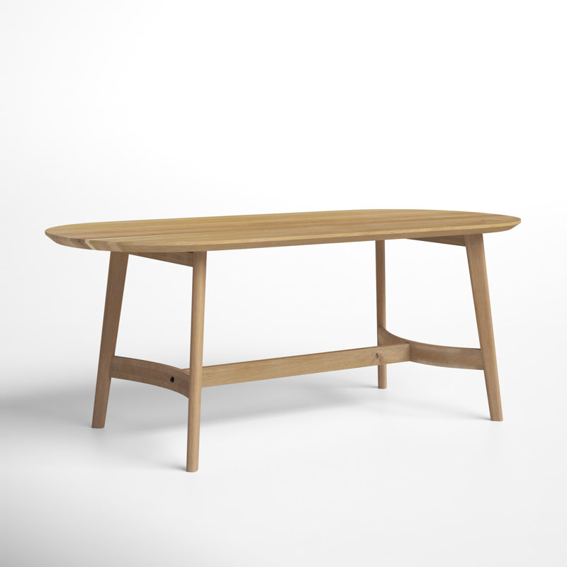 Signa Solid Oak Dining Table, 36" W x 76" L, Dark Brown