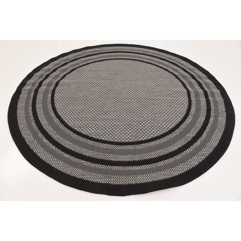 Stelios Geometric Indoor / Outdoor Rug, Round 6'