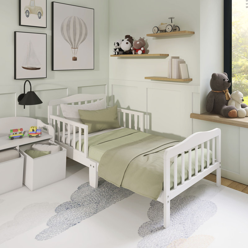 Lit classique en bois massif pour tout-petit, Blanc