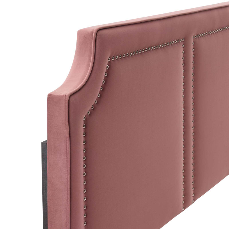 Modway Cynthia Performance Velvet Headboard, King, Dusty Rose