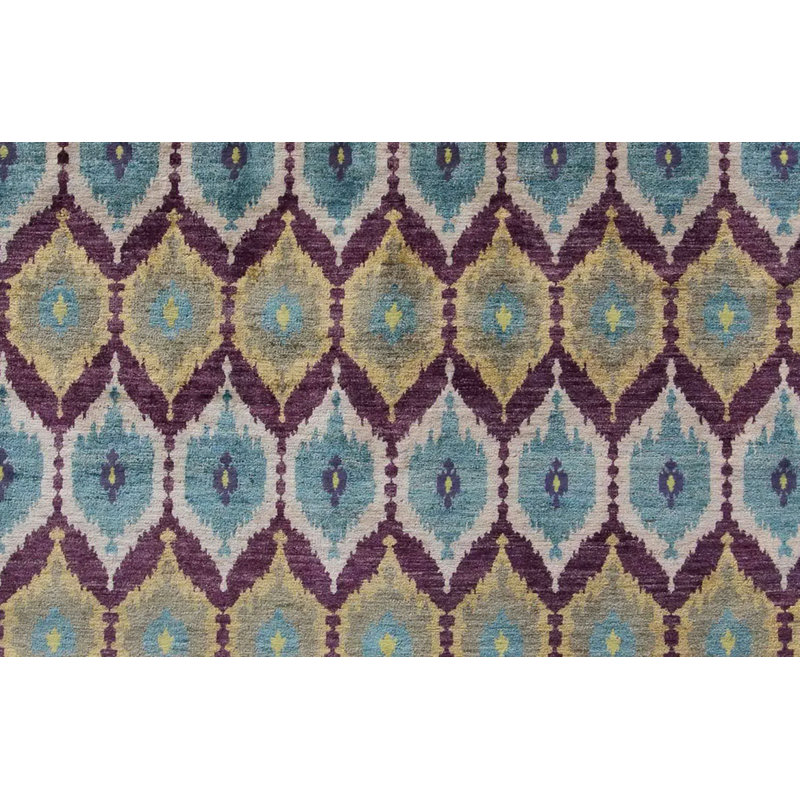 Geometric Hand Knotted Area Rug, Rectangle 177 x 236cm