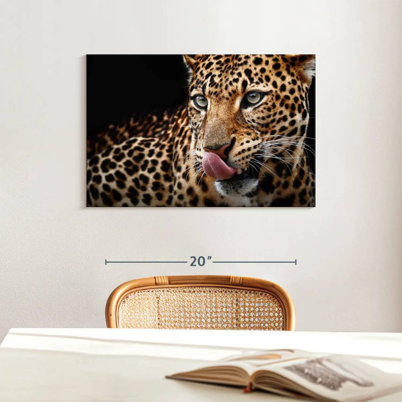 Brampt Licking Leopard, 16" H x 24" W