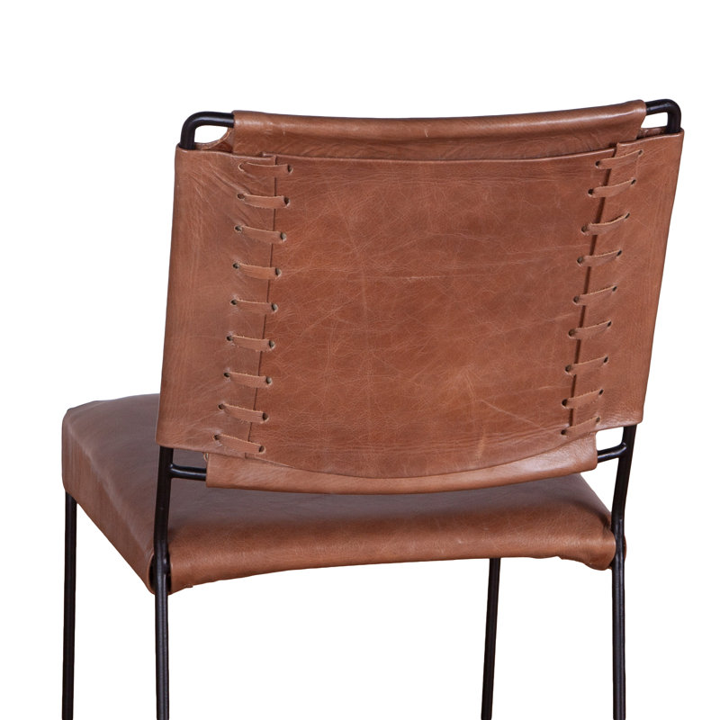 New York Upholstered Dining Chair, Black/Brown