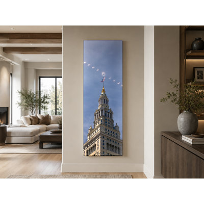 Cleveland Skyline Eclipse Daytime — Tall Canvas Wall Art