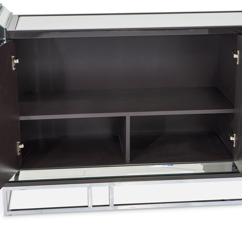 Carmela 86.75'' W Sideboard, Black/Silver