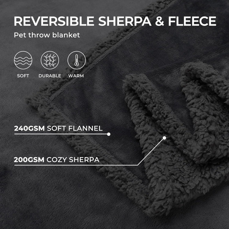 Pet Blanket, 57" W x 85" L, Black