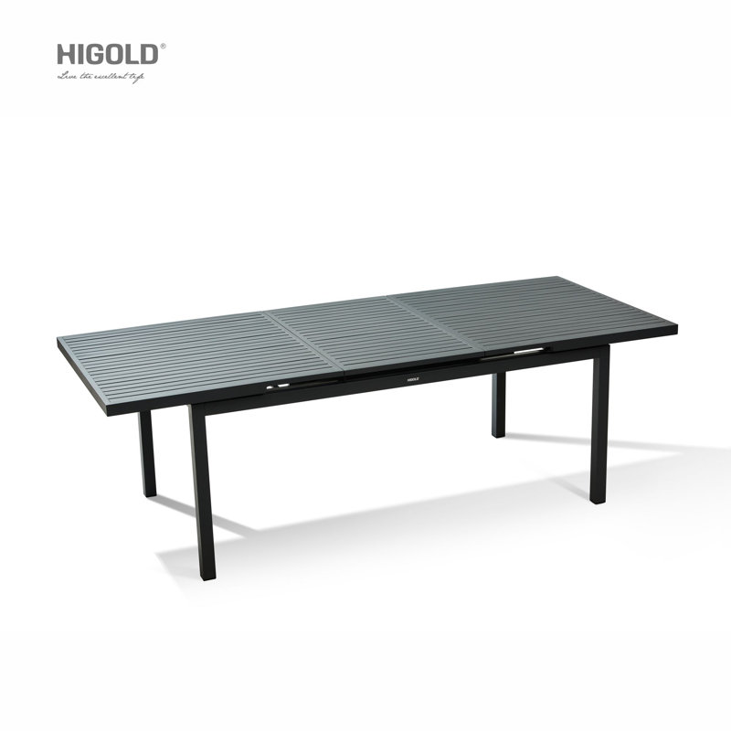 Heck Extension Outdoor Dining Table For 6 - 8 Person Used, Aluminum Tabletop