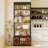 2PCS 8-tier Bookshelf 79'' Freestanding Bookcase w/ 4 Fabric Drawers & Storage