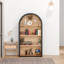 Bibliothèque arquée noire à 4 niveaux avec bibliothèque de 43 po de hauteur et tablettes de rangement