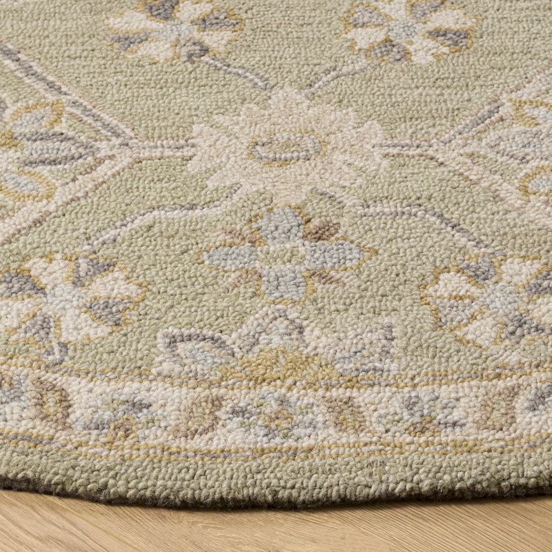 Blossom Hand Tufted Wool Moroccan Indoor Rug, Round 6'