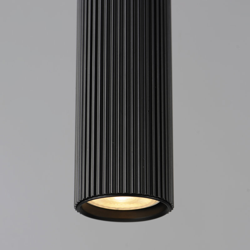 Carpi 1 - Light Gold Cylinder Pendant, Black