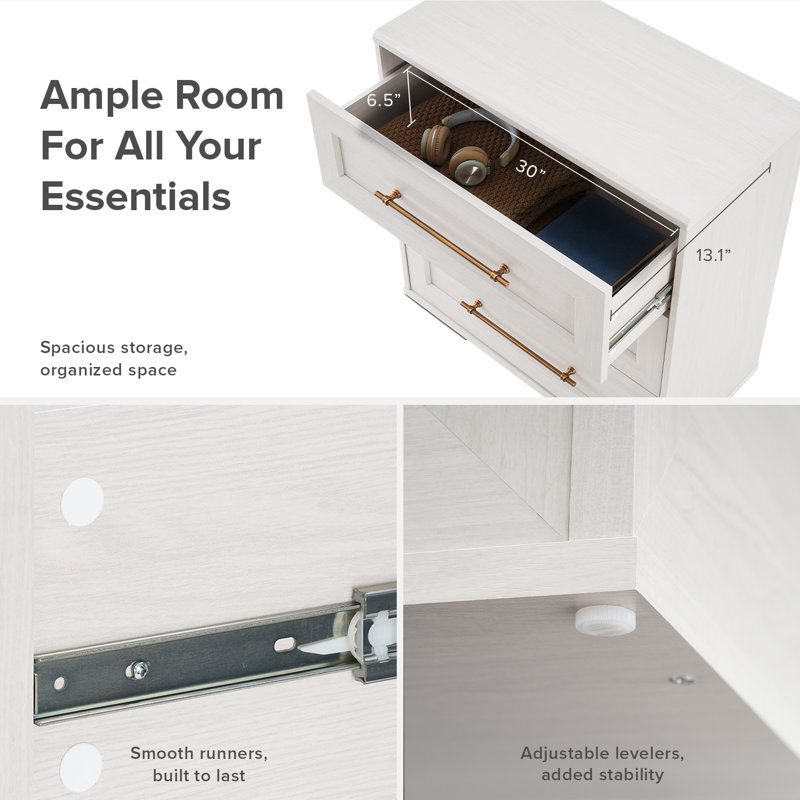 Commode de rangement avec huche Mercer41 Grabill, Blanc