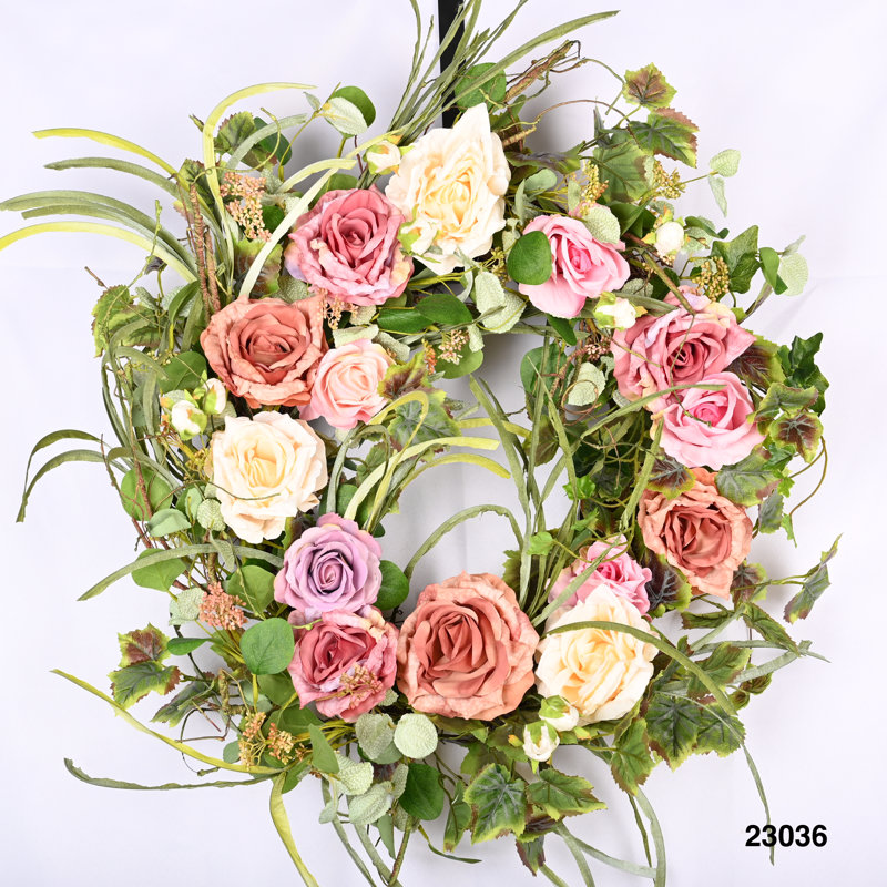 Every Day Rose Handcrafted Faux 30'' Wreath