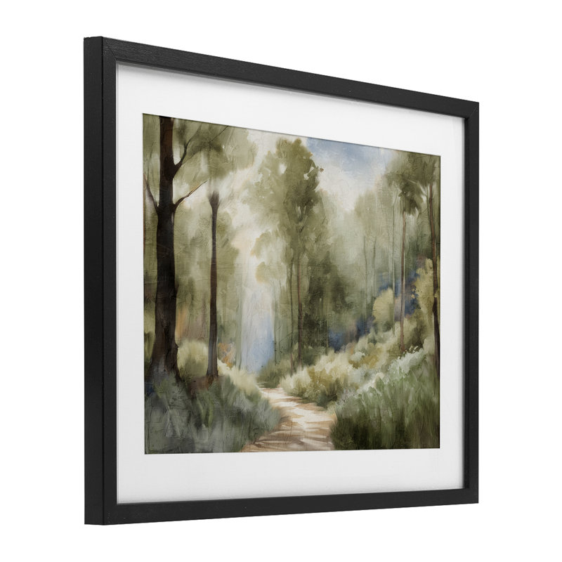 «Hazy Atmospheric Walk», reproduction d'art sous verre, conception de Kim Allen, H 13 po x l 16 po, Cadre noir minuit