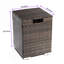 Table de foyer d'extérieur rectangulaire avec garantie pour l'alimentation en propane, brun foncé, plateau de table en carreaux de céramique, puissance thermique de 40000 BTU, cadre en acier, brûleur approuvé, couvercle de réservoir de flamme réglable, bureau