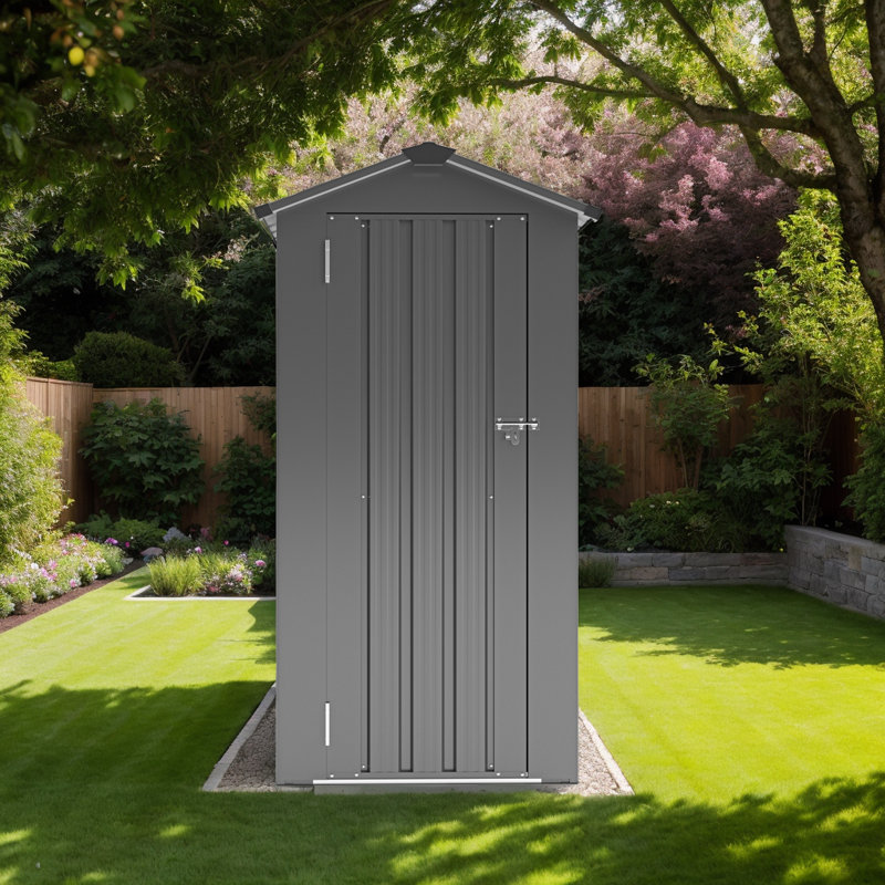 Small Metal Compact Garden Shed, Galvanized Iron with Waterproof Design & Solid Lock System