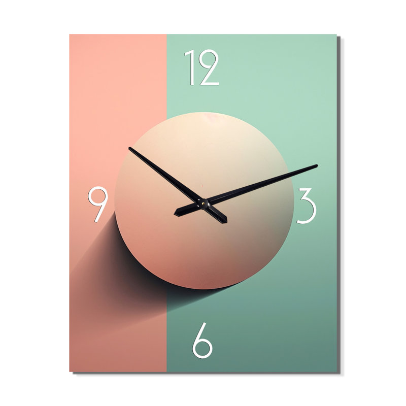 Minimaliste rétro géométrique en rose V - Très grandes horloges murales géométriques modernes, Grand