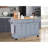 Kitchen Island With Rubber Wood Countertop, Kitchen Cart On 5 Wheels With Storage Cabinet And 2 Top Drawers And A Center Double Layered Storage Drawer-63538176