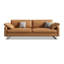 Causeuse coussin orange en cuir véritable-1237387116