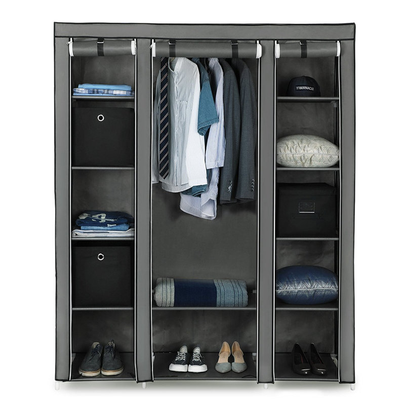 Mccaskill 150cm Portable Wardrobe, Grey
